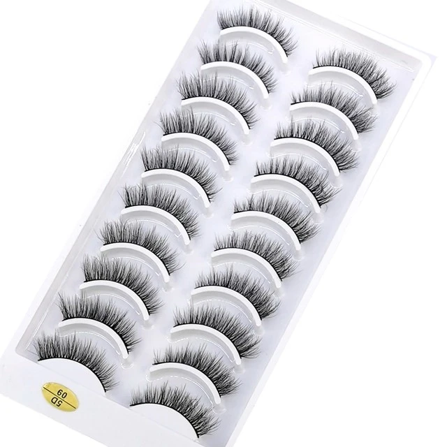 NEU 10 Paar Flauschige Künstliche Nerz-Wimpern Natürliche Lange Falsche Wimpernverlängerung Handgefertigte Volumen 3D Wimpern Make-up Faux Cils Cilios – Detail 1