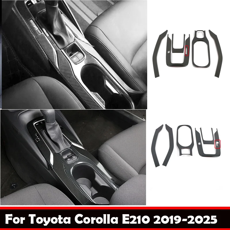 

LHD для Toyota Corolla E210 2019 2020 2021 2022 2023 2024 2025 Гибридная стальная автомобильная центральная консоль переключения передач, чашка для воды, накладка на панель