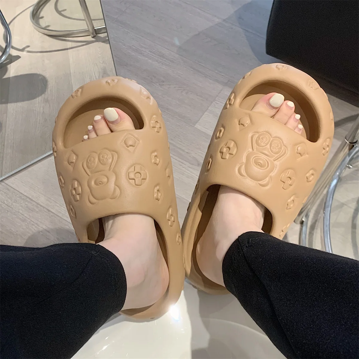 2024 Women Platform Slippers Indoor Cute Cartoon Summer Shoes Women\'s Sandals Girls Beach Slides Thick Sole Ladies Home Slipper