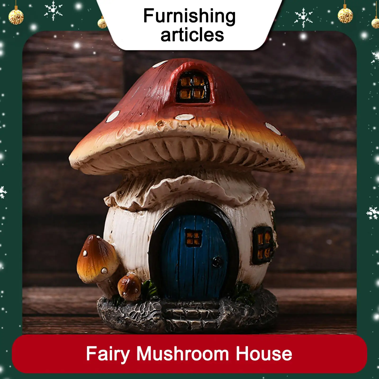 Vivid Garden Decor Mushroom Pathway Ornament Gnome House Gardeners Gifts Resin Crafts Landscape Miniature House Arts Decor