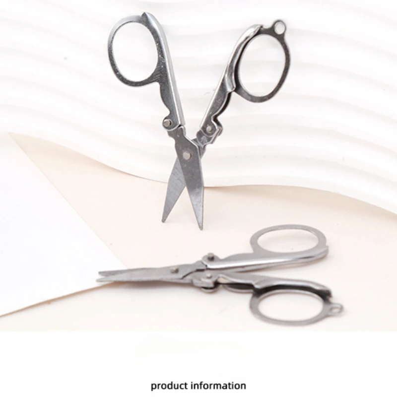 12 pçs portátil dobrável tesoura de viagem de alta qualidade dobrável artesanato escritório estudo papelaria conjunto ao ar livre suprimentos