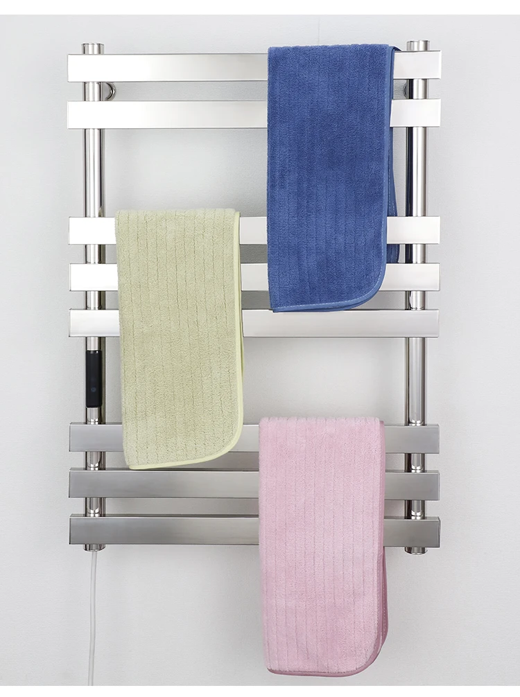 120V Stainless Steel Electric Towel Rack Bathroom Towel Radiators Black/ Chrome Towel Drying Rack