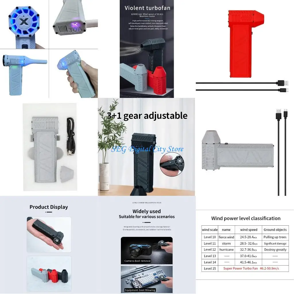 

U75B Mini Jet Blower 120000RPM Jet Blower Powerful Fan Portable Hand Held Powered