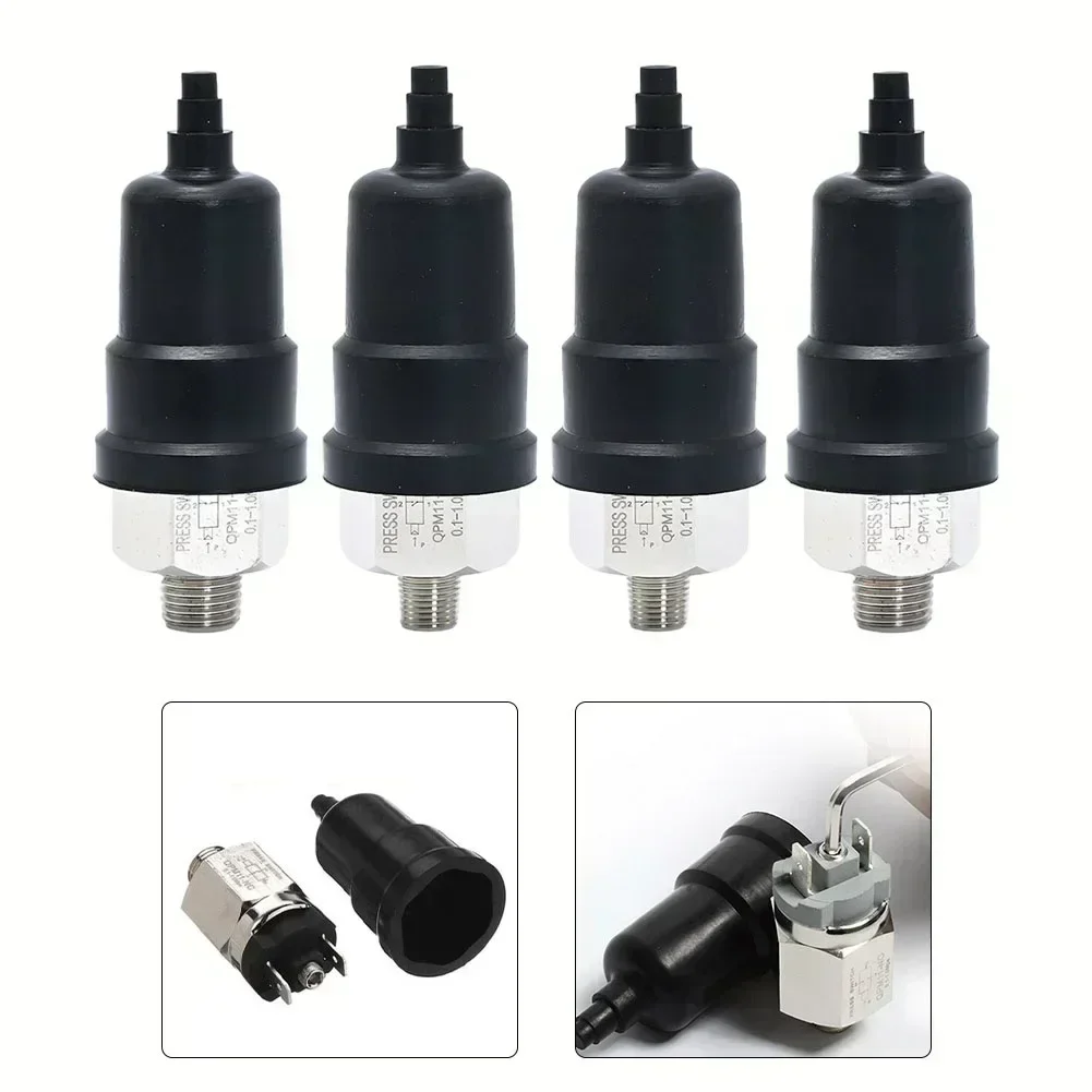 1pc Air Pressure Switch QPM11-NC/NO Air Compressor Adjustable 15-140psi Air Locker Diff Lock Hydraulic High Fit Controller