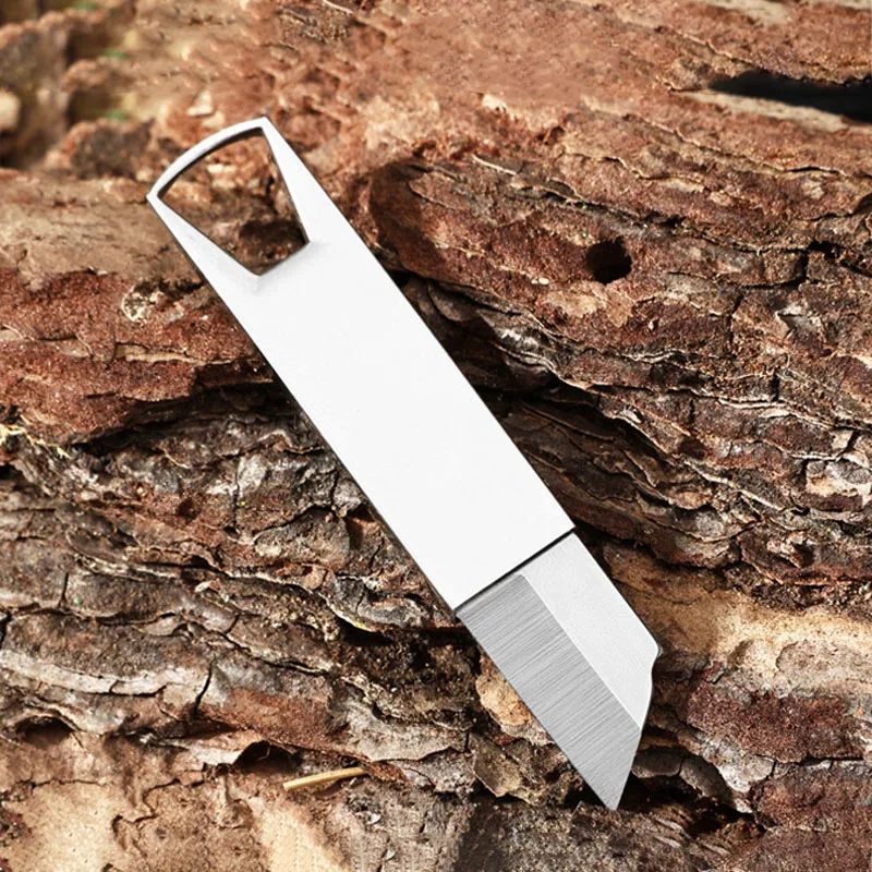 Mini Portable Straight Knife Open Express Keychain Practical Knife Outdoor Camping Mini Paper Cutter Keychain Pendant Gift