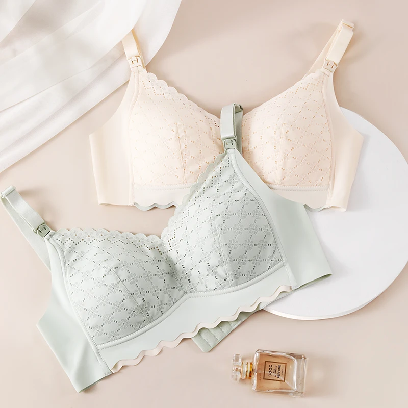 Yeni Ultra Ince Emzirme Sütyeni Toplanmış ve Sarkma Önleyici Yumuşak Rahat ve Nefes Alabilir Hamile Kadın İç Giyim