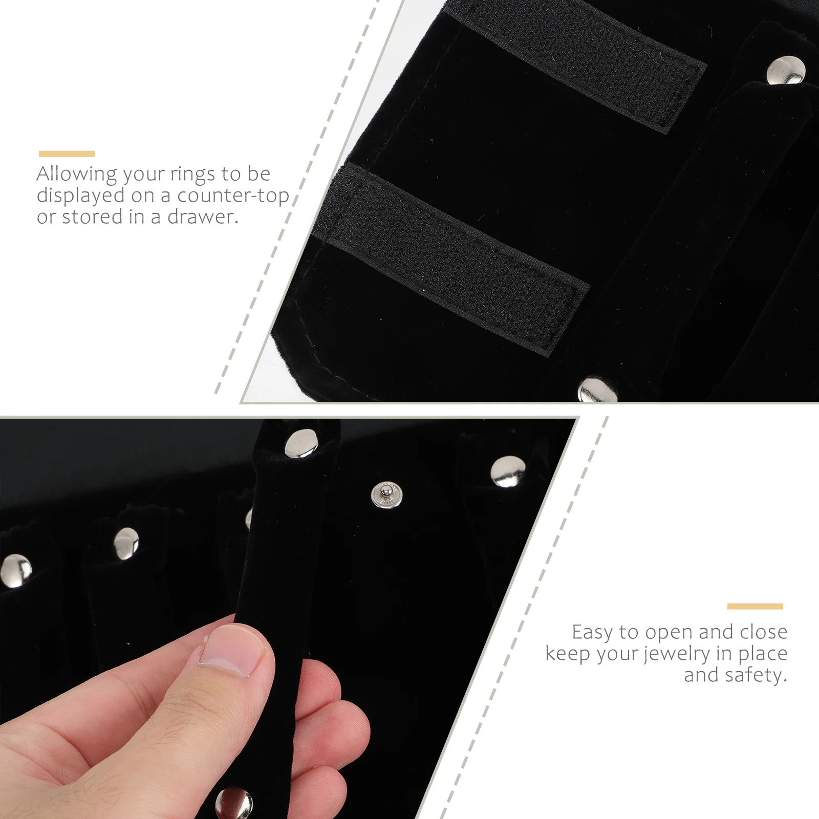 

1pc Jewelry Storage Roll Bag Foldable Travel Jewelry Organizer Ring Holder Earrings Case Necklace Pouch Portable Packaging Bag