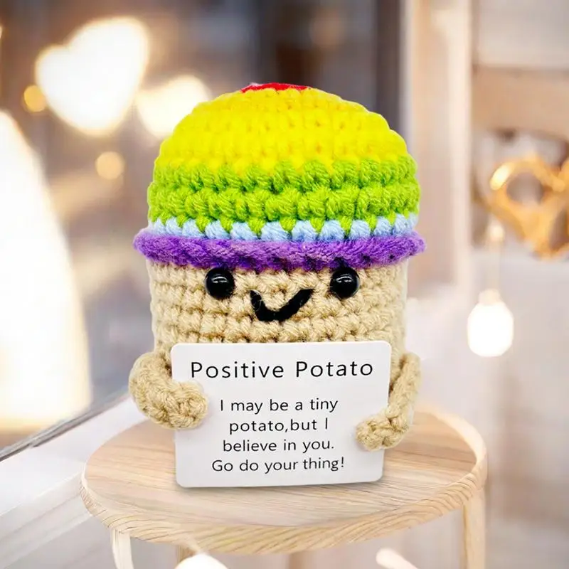 Positief Gehaakte Pop Inspirerend Gebreid Pluche Fruit Inspirerend Decor Gehaakte Peper Aardappel Oranje Pop Emotioneel Geschenk