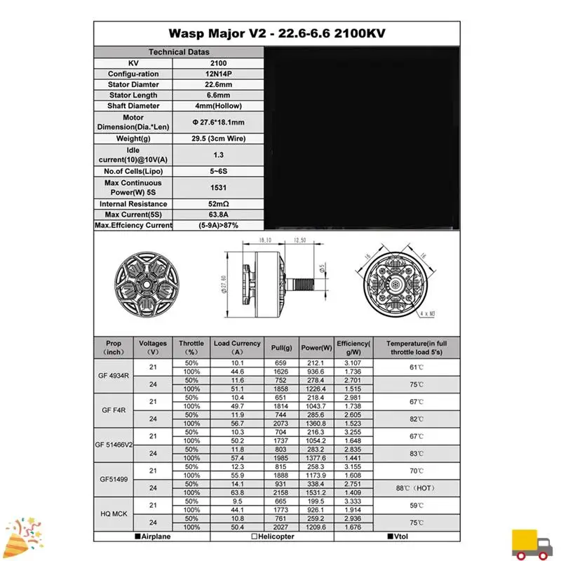 Voor Rcinpower Wasp Major V2 Borstelloze Motor 5-6S 4Mm As Voor 5Inch FPV Racing Freestyle Multicopter