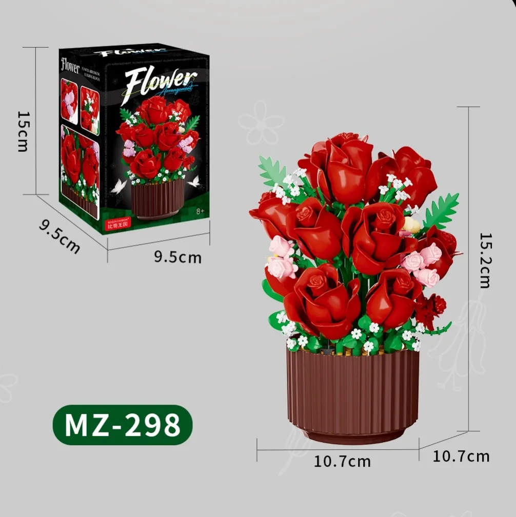 Pot de Roses Rouges — 408 pièces