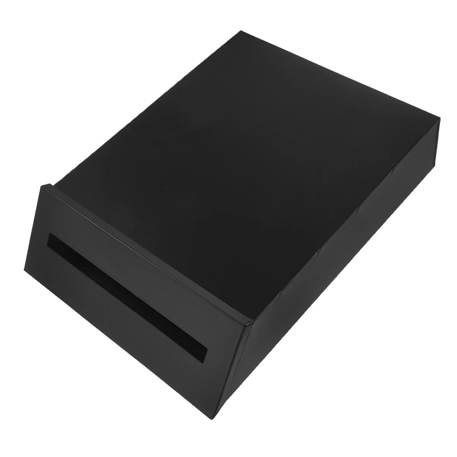 Buzón de sugerencias de hierro negro para montar en la pared, caja de depósito para oficina, votación, comentarios anónimos, buzón de metal rústico con ranura para cartas