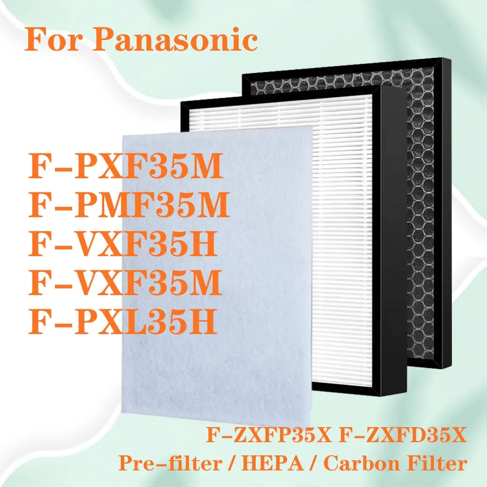 Replacement HEPA and Active Carbon Filter for Panasonic F-PXF35M F-PMF35M F-VXF35H F-VXF35M F-PXL35H Air Purifier