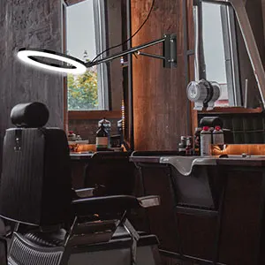 مصباح حلقي مثبت على الحائط مقاس 18 بوصة من Inlightray للتصوير الفوتوغرافي في استوديو صالون الحلاقة مع حامل هاتف عن بعد #5