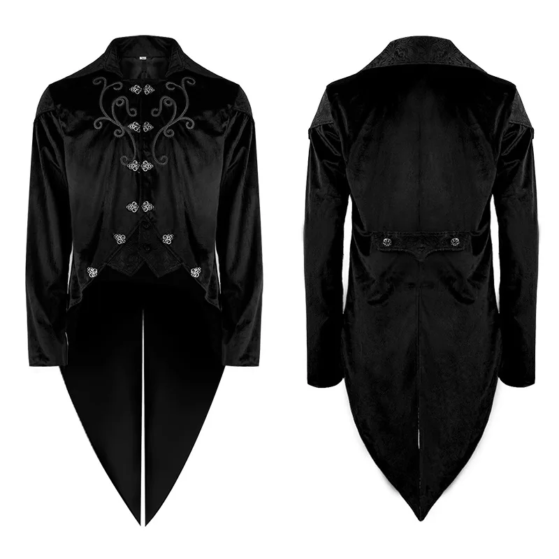 

New Medieval Retro Mid-length Punk Men's Coat Tuxedo