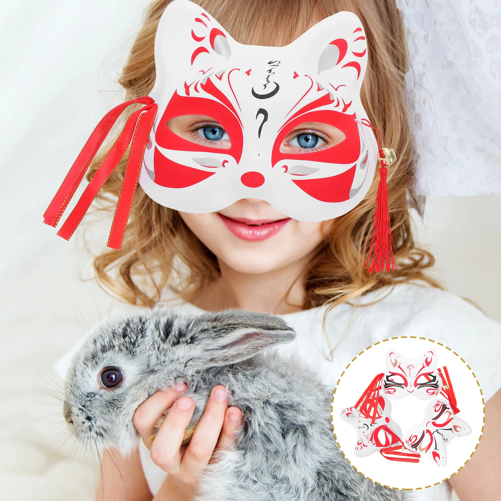

3 Pcs Cat Face Mask Half Costume Kids Masquerade Costumes Dress up Carnival Adult Cosplay Decorate