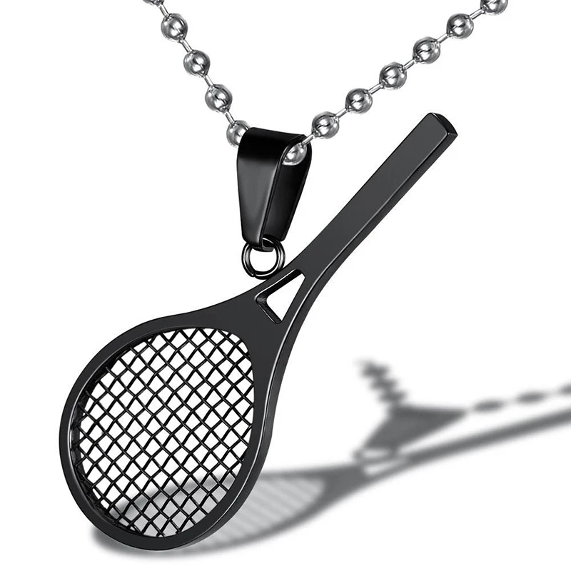 Originality Personality Jewelry Fitness Guru Universal Necklace For Men Women Titanium Steel Tennis Racket Pendant Accessories