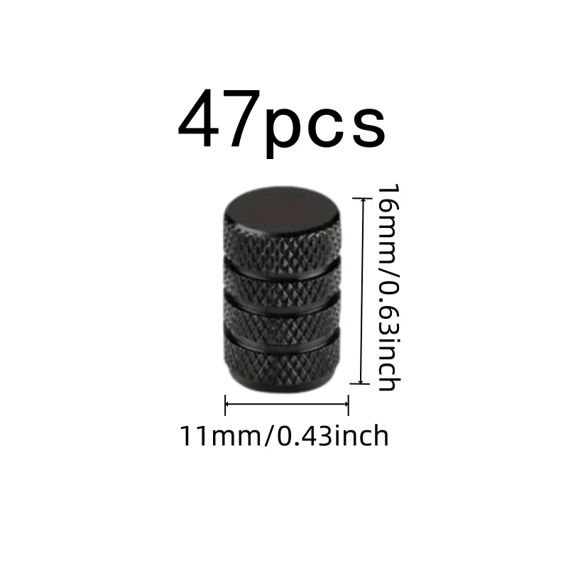 47 pcs Car Wheel Valve Caps Easy Screw On Install, designed for Daily Vehicle Maintenance, Leak Proof Dust Proof