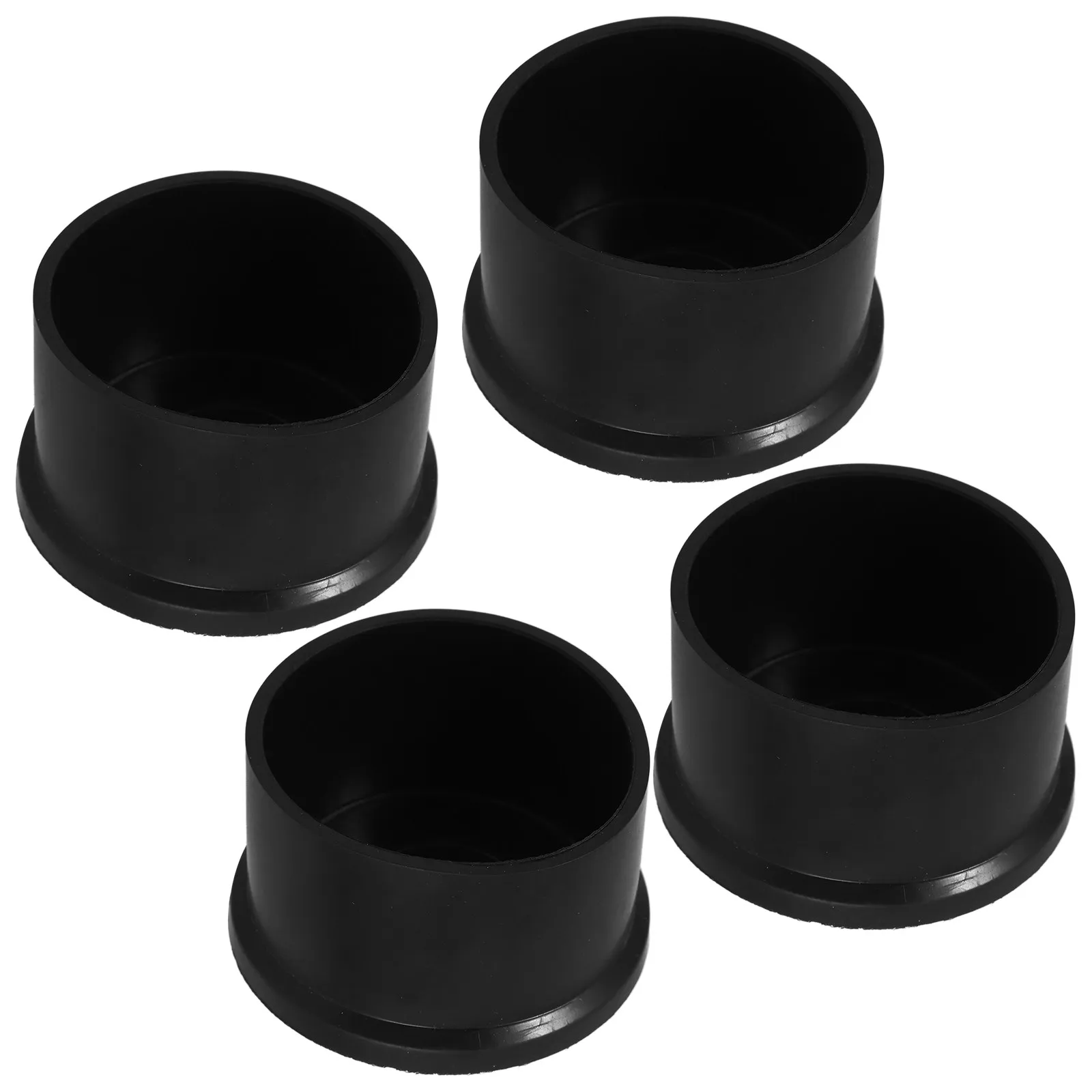 4Pcs Round Rubber Chair Leg Protectors Non-Slip Covers for Steel Pipe Furniture Legs Stools Tables