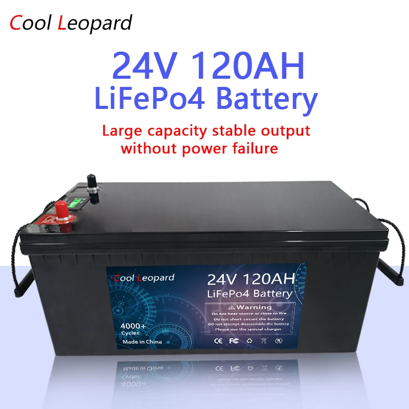 24V 120AH Lithium Iron Phosphate Battery For Inverter Solar Panel Scooter Power Boat Light 24V LiFePO4 Batteries,Built-in BMS