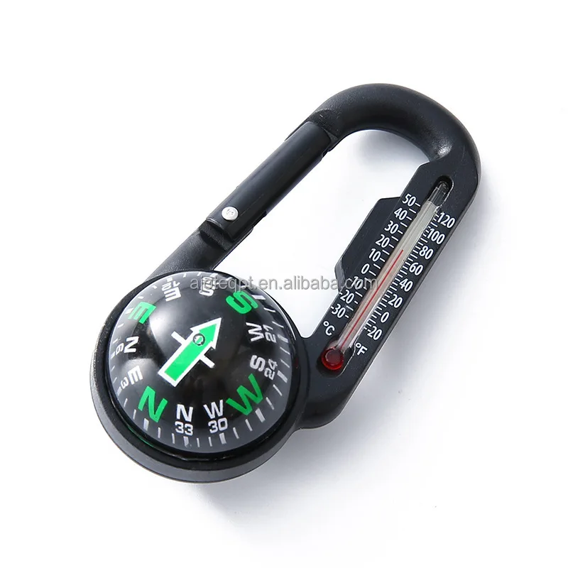 

Portable Keychain Compass Multifunctional Outdoor Compass with Thermometer Mountaineering Camping Emergency Accessory