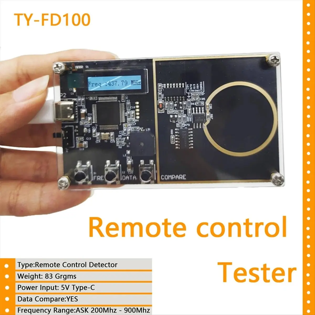 [حزمة القيمة] كاشف التردد جهاز التحكم عن بعد العالمي 200-900 ميجا هرتز جهاز إرسال البيانات مقارنة كاشف التحكم عن بعد