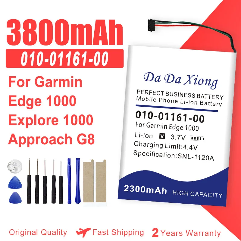 010-01161-00 2300mAh High Capacity Battery 100% New For Garmin Edge 1000 / Explore 1000 / Approach G8 GPS 361-00035-06