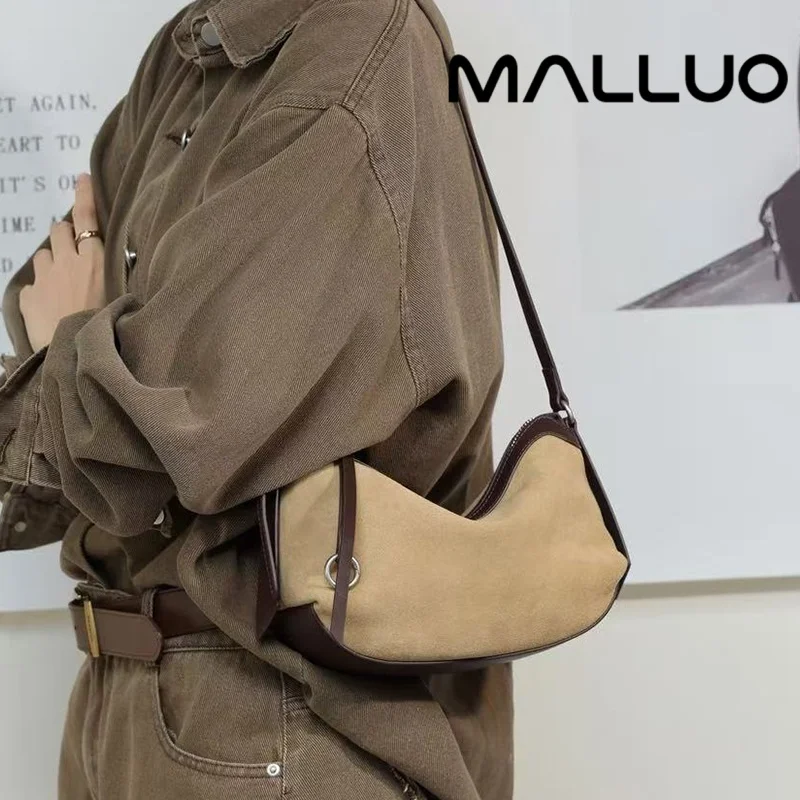 Women's Matte Suede Genuine Leather Shoulder Bag For Ladies Luxury Cowhide Leather Crossbody Bags Western Style Female Handbags