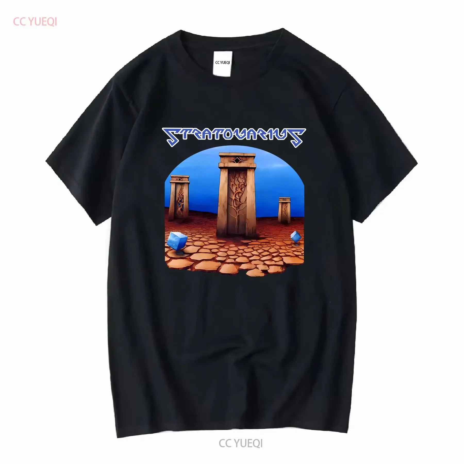 Stratovarius band tour graphic short sleeve black shirt men women S 5XL KTV8539 vintage Washed Versatile Unisex Stylish