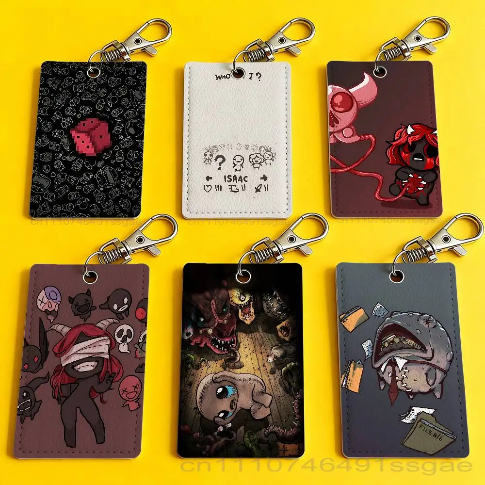 Cool The Binding of I-Isaac Card Holder Men And Womenn Universal Antirust Keychain Learther Access Drop Key Tag Ring