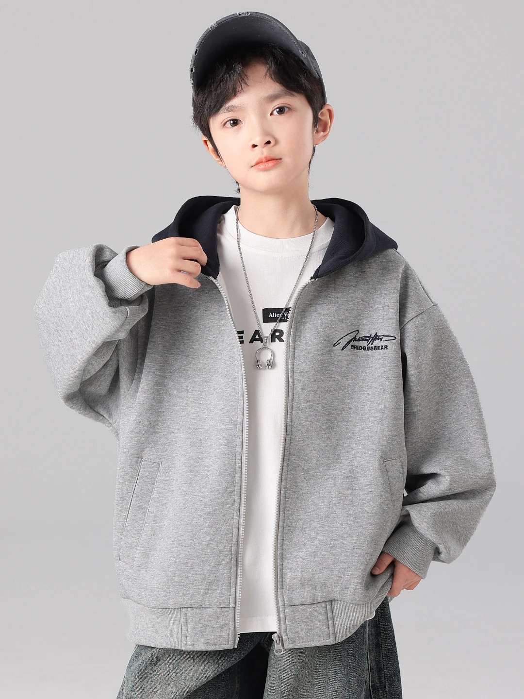 春秋ボーイズカーディガンパーカージャケットスポーツスタイル子供野球ユニフォームトレンディ長袖ジッパー開閉コート