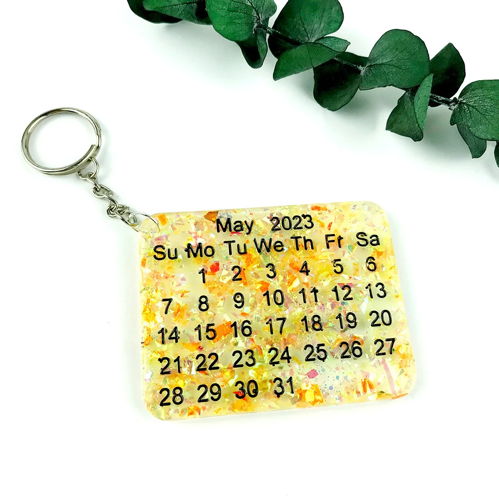 

Silicone Calendar Chain Mold DIY Pendant Making Crafts Jewelry Calendar Key Chain Mold Supplies Reusable Flexible Non Stick
