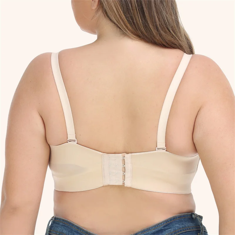 Bras For Women New Plus Size Underwear Ultra Thin Smooth Ice Silk Top Strapless Wedding Seamless Brassiere 105EFG