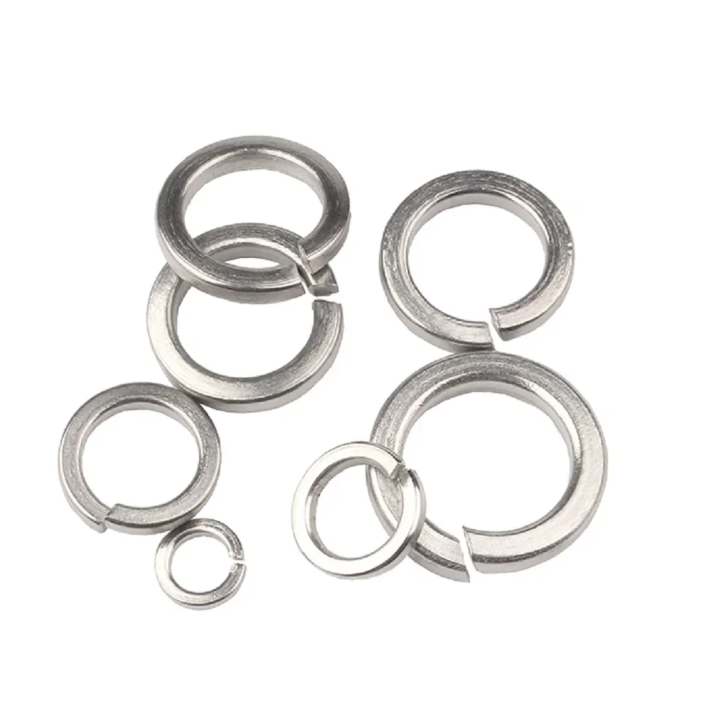 20-100 قطعة DIN127 M1.6 M2 M2.5 M3 M3.5 M4 M5 M6 M8 M10 M12 GB93 304 قذائف من الفولاذ المقاوم للصدأ وسادة قفل الربيع غسالة مطاطا طوقا