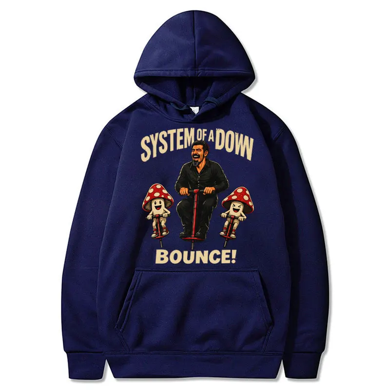 Rock Band System of A Down Bounce Mushroom Hoodies Men Women Punk Hip Hop Gothic Long Sleeve Autumn Oversized Casual Tracksuit