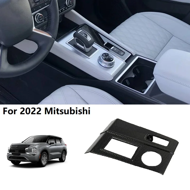 

For 2022 Mitsubishi Outlander Carbon Fiber Console Gear Shift Panel Trim Cover Frame Decor Sticker ABS