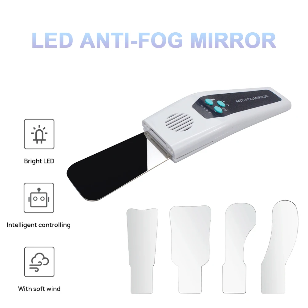 

Dental Anti-Fog Mirrors Set Fog Free Intraoral Photography Stainless Steel Mirror with LED Light Orthodontic Reflectors