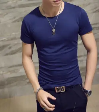 navy blue o neck