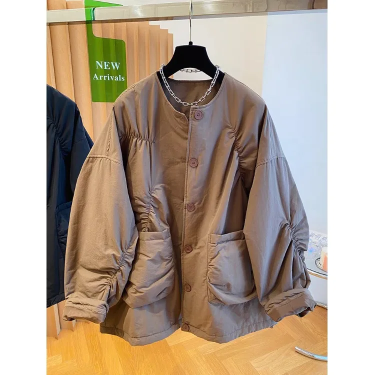 

Lightweight Cotton Jacket Women's Loose Casual Fashionable Collarless Cotton Clothes Sandwich Cotton Outerwear Winter New Arr...