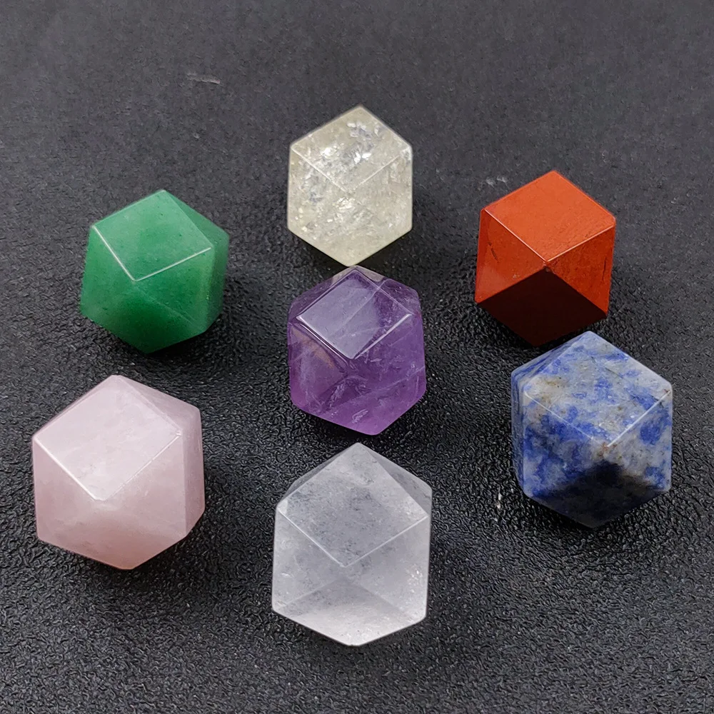 Natural Crystal Gem Polyhedron Faceted Chakras Healing Reiki Energy Stone Absorb Negative Energy Paperweightion Collect Crafts