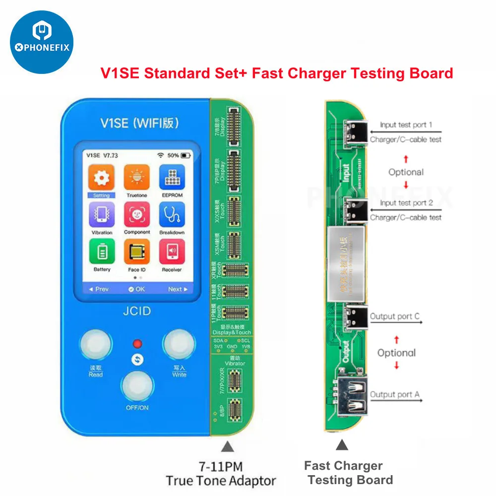 JC V1SE V1S PRO Fast Charger Testing Adaptor For Check the Authenticity of Apple Charger  C Cable Test Charging Data Monitoring