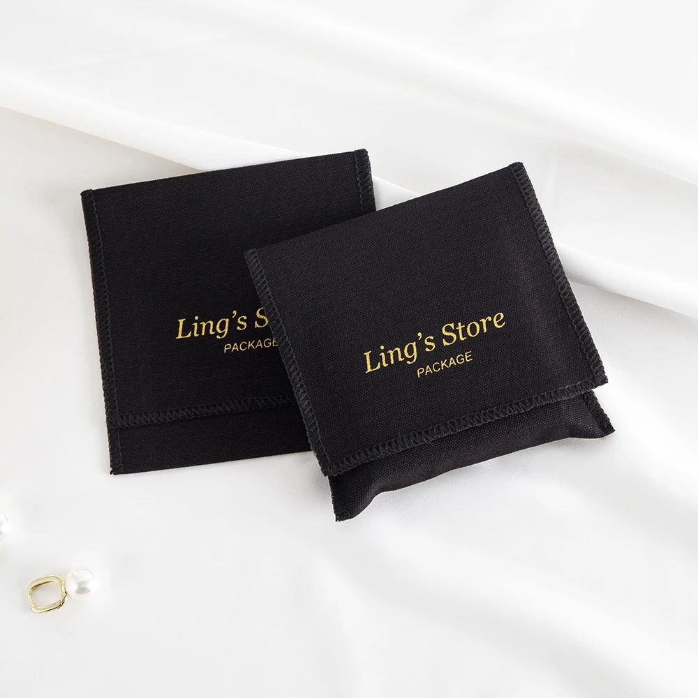 Personalized Logo Jewelry Thick Cotton Envelope Flap Bag For Cosmetic Tableware Book Travel Cloth Sock Shoe Phone Case Organizer
