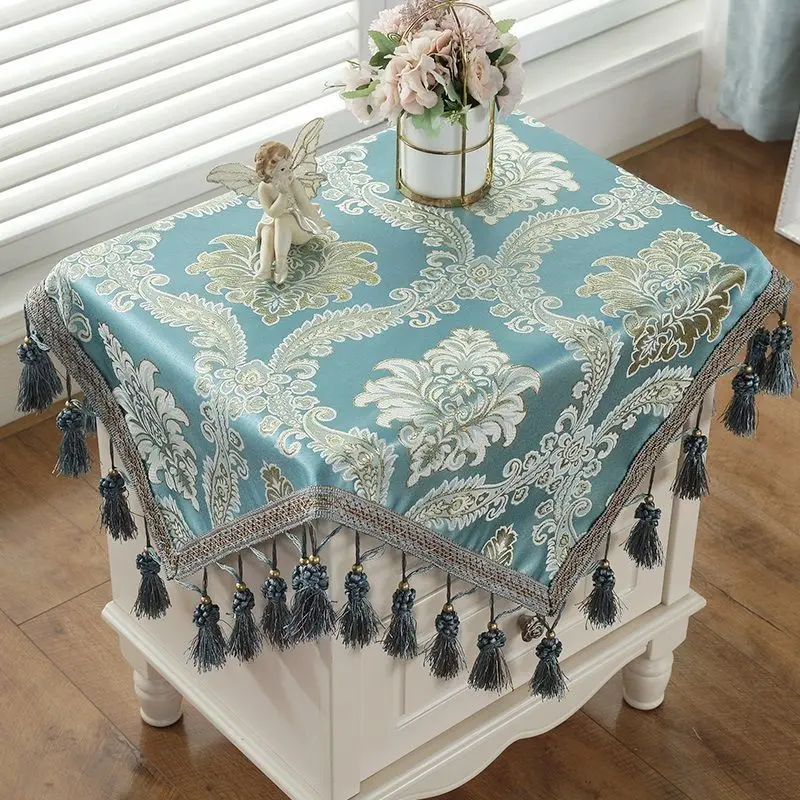 Bedside Table Cover Cloth Square Towel Small Cover Cloth With Tassels Universal Sound Cloth Dust Cover Copier Cloth Cover ZC814