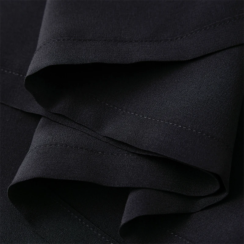 ผู้หญิงผ้าไหมชุดผ้าไหมหม่อน 100% 24 Momme Heavy Crepe Silk ลึก V คอ A-Line ยาวประเภท Midi ชุด M1348