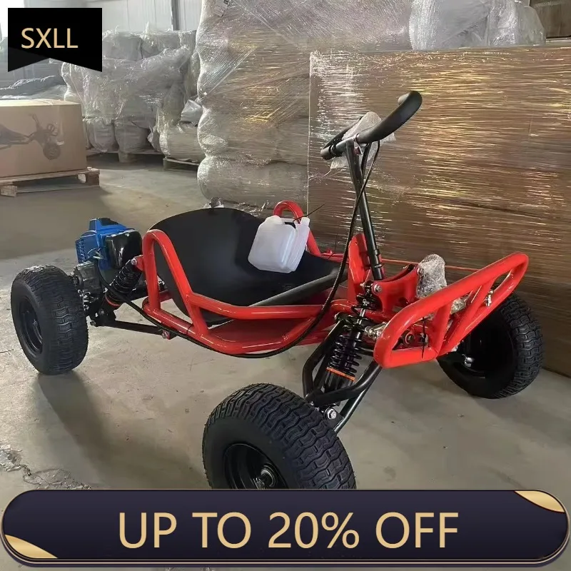 

SXLL Outdoor 90cc 2-stroke, power 35-50 km/h Adult off-road kart 4 inches 6 inches tire drift mountain kart with pull start