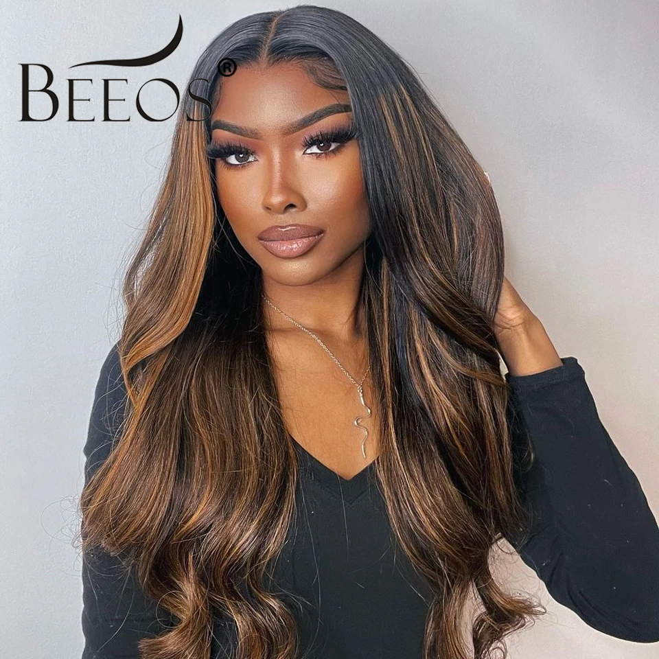 1B/30 Highlight HD Glueless Human Hair Wig Body Wave Colored 13*6 Hd Lace Front Wig Glueless Wig Human Hair Ready To Wear And Go