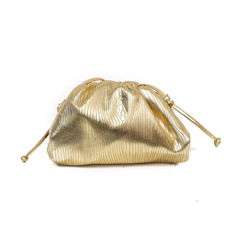 Sac à main nuage souple or argent pour femme, sac à main Dumpling Lady, bandoulière grande capacité, designer de luxe, nouveau, 2023