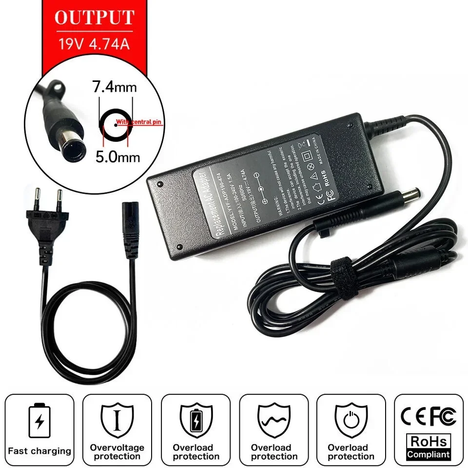 19V 4.74A 90W Laptop Ac Adapter Charger For HP Probook 4425s 4430s 4440s 4441s 4510s 4520s 4530s 4535s 4540s 4545s 4710s 4720s