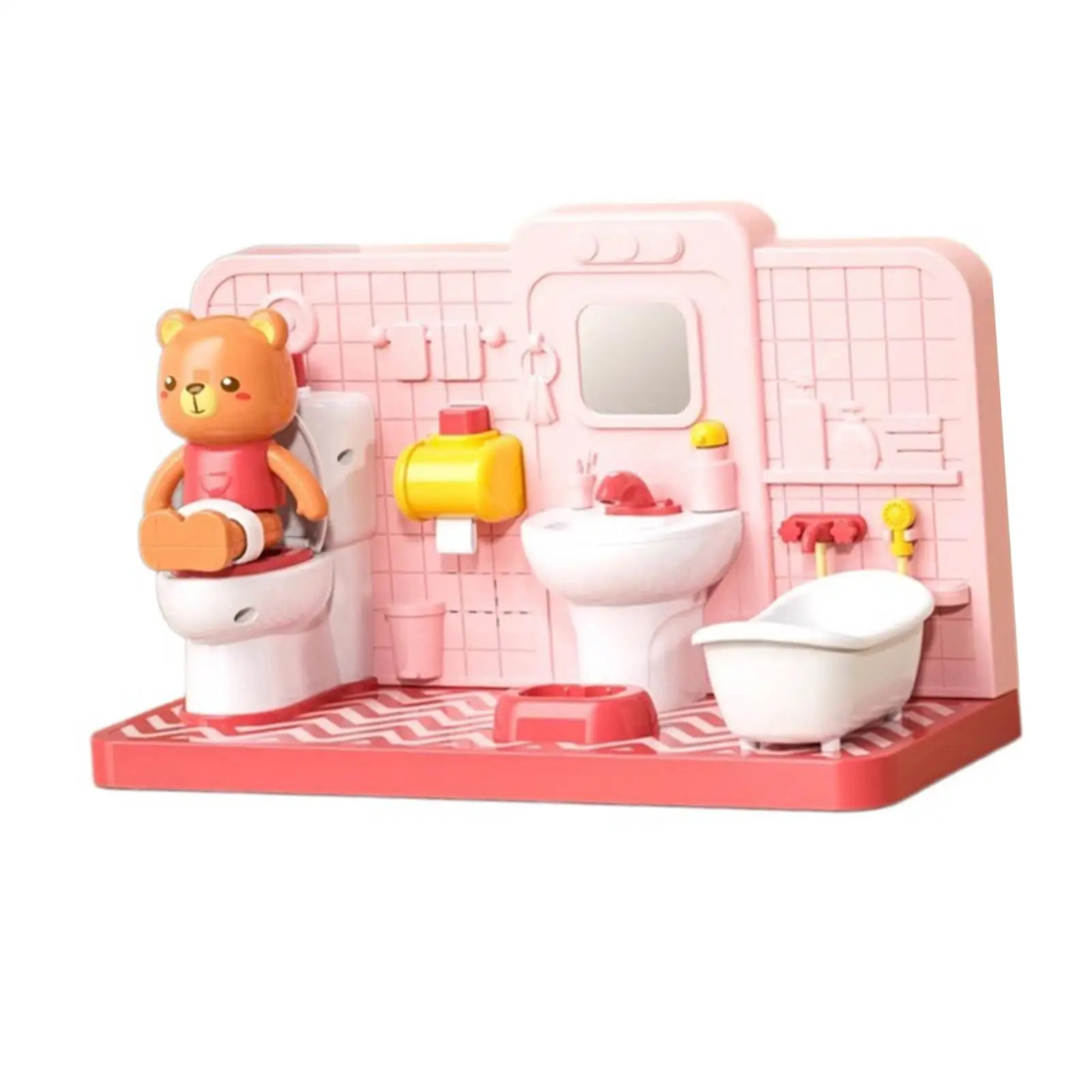 Poppenhuisbadkamerset Poppenhuisspeelsets voor kinderfeestartikelen