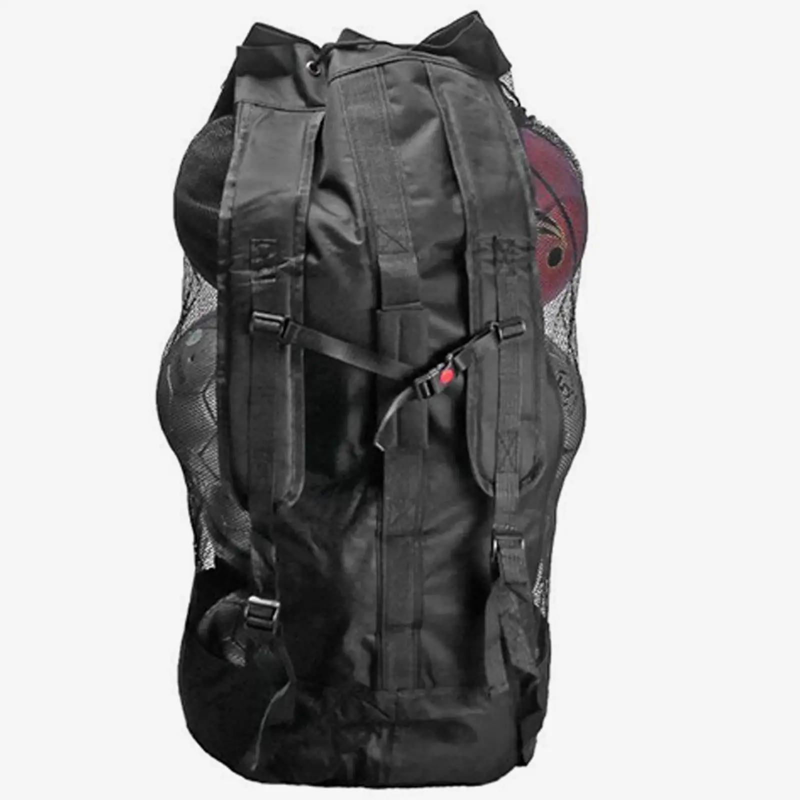 

Basketball Backpack Carry Bag Sackpack Heavy Duty with Front Pockets Large Capacity Mesh Drawstring Bag for Baseball Football
