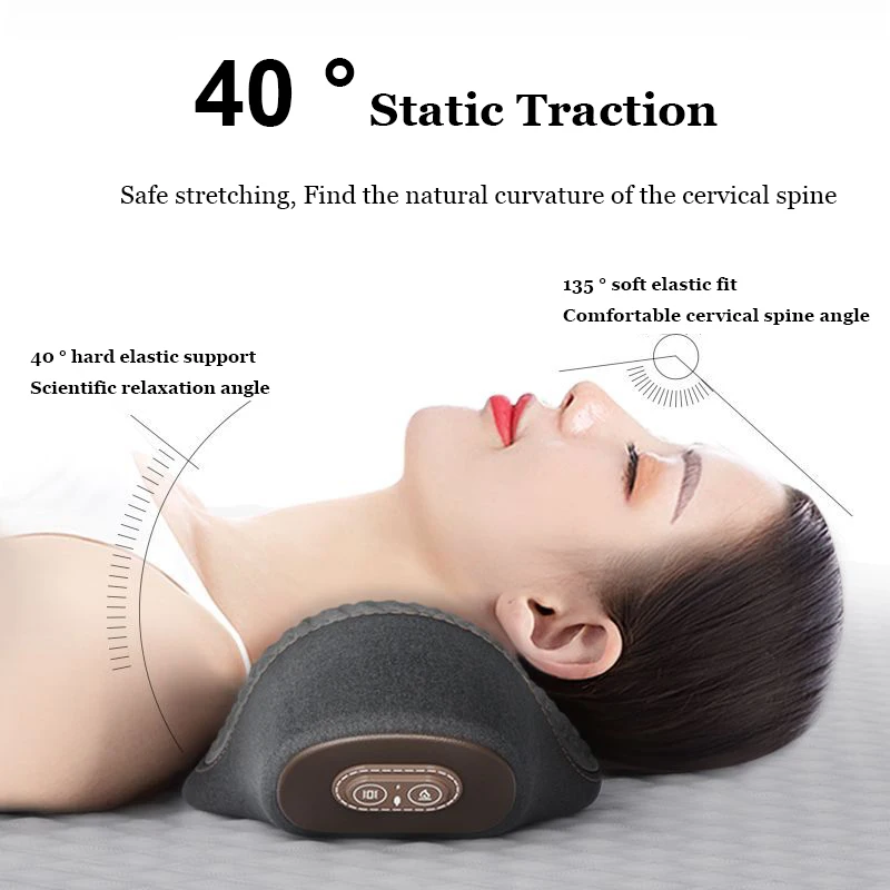 Electric Massager Cervical Pillow Hot Compress Vibration Massage Neck Traction Relax Sleeping Memory Foam Pillow Spine Support